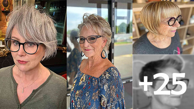 +20 Chic and Flattering Short Hairstyles for Stylish Women Over 60 Who Wear Glasses