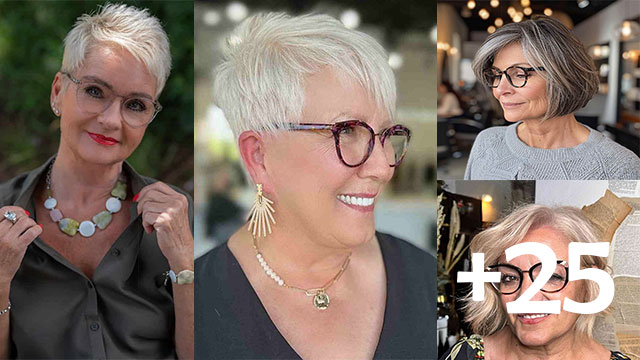 +25 Best Short Hairstyles for Women Over 50 With Glasses