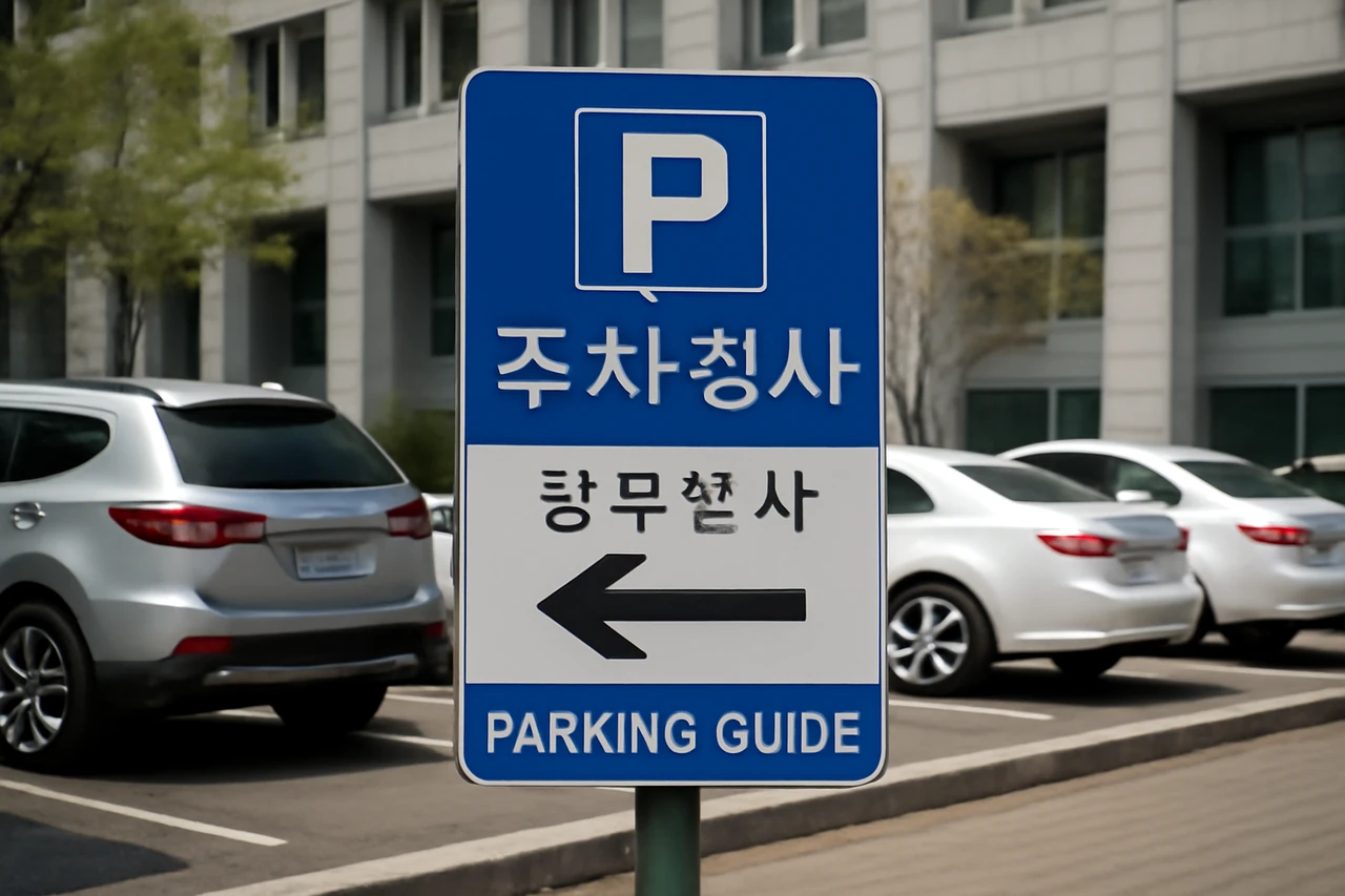 공공기관 주차장 안내판 / AI 생성 이미지